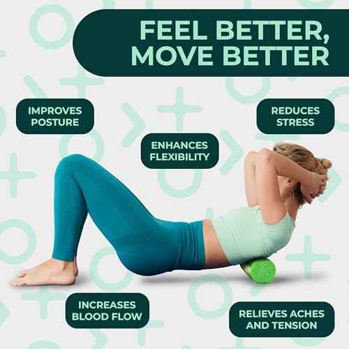 Deep Recovery Yoga Foam Roller for Physical Therapy & Exercise ? Soft Back Roller for Back Pain, Legs, and Shoulders, 12in x 4in Travel Size ? Deep Tissue Massage for Myofascial Release