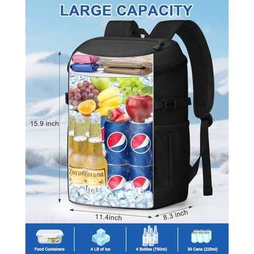 Cooler Backpack for Men Women Insulated Waterproof Backpack Cooler Leak Proof Cooler Bag Lightweight Lunch Backpack for Camping Beach Travel Picnic