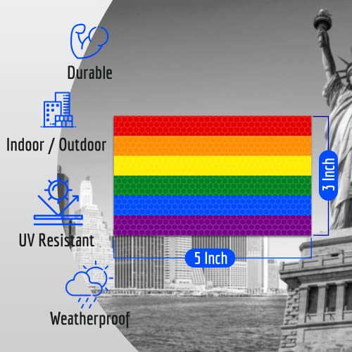 LGBTQ Pride Rainbow Flag Reflective Stickers 3-Pack - Support Equality, Bumper Decals - Variation of LGBTQ