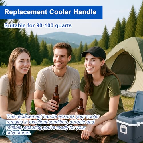 2pcs 21025 Replacement Handles for Coolers, High Strength Plastic Replacement Handle with Screws Parts Accessories Compatible with Igloo 90-100in/2.29-2.54m Quart Cooler