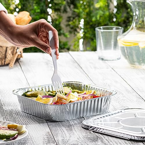 GUSTO 8x8 Inch Aluminum Foil Food Pans - 25 Disposables for Baking & Cooking