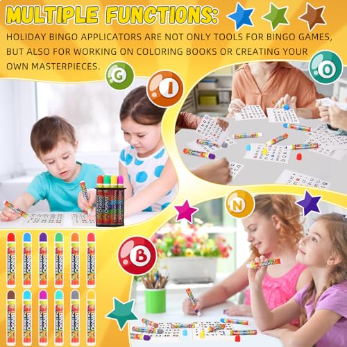 72 Pack Dot Markers Art Coloring Supplies - 12 Bright Colors, Bingo Daubers