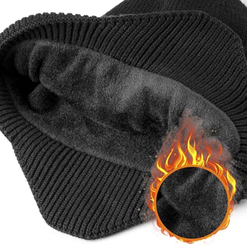 Etsfmoa Hat with Light for Men and Women,Fleece Lined Beanie with Earflaps,Type c Rechargeable LED Caps