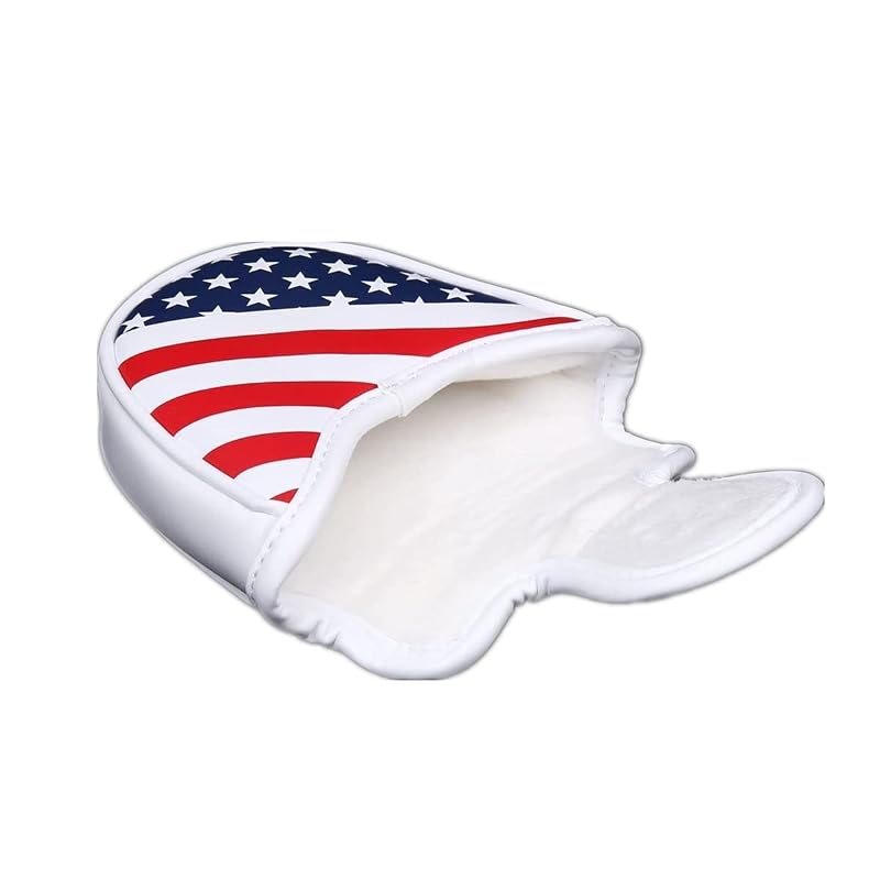 US Flag Mallet Putter Headcover - Magnetic PU Leather Golf Club Cover for Scotty Cameron X5, Odyssey & Titleist Putters