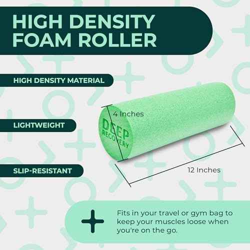 Deep Recovery Yoga Foam Roller for Physical Therapy & Exercise ? Soft Back Roller for Back Pain, Legs, and Shoulders, 12in x 4in Travel Size ? Deep Tissue Massage for Myofascial Release