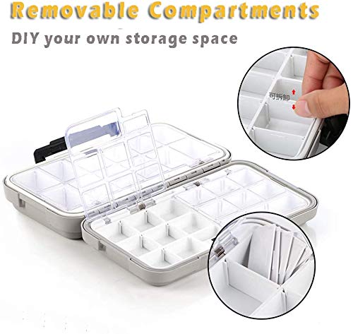 LESOVI C-Orange-L Waterproof Fishing Tackle Box Mini Organizer 12-30 Compartments