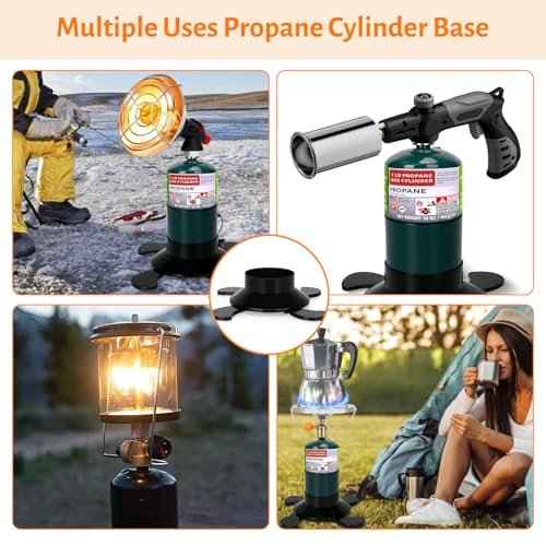 2 Pack Propane Tank Holder, Portable Propane Tank Stand Cylinder Base for 1lb/MAPP Gas Cylinders,Foldable Small Fuel Gas Bottle Stabilizer,Accessory for Camping Stoves Heaters Burners Torches Lanterns