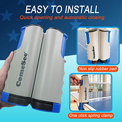 Gray Retractable Ping Pong Net for Any Table - Portable Table Tennis Equipment