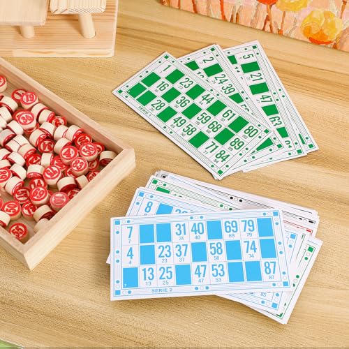 Russian Lotto Game Set Wooden Bingo Cards 48 Cards 90 Pieces for Kids & Family