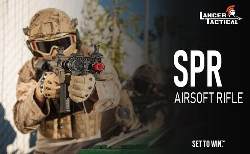 Lancer Tactical Gen 2 Durable Airsoft M4 SPR Interceptor AEG Polymer- Full/Semi-Auto, 1000 Rounds Bag of 0.20g BBS, Battery& Charger Included