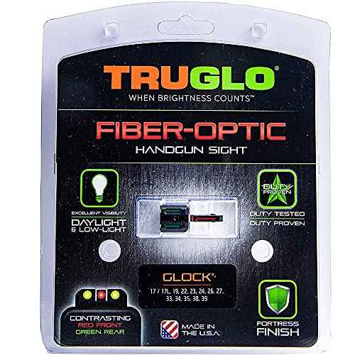 TRUGLO Fiber-Optic Handgun Night Sight | Compact Durable Snag-Resistant High-Visibility Red Front & Green Rear Sight for Handguns