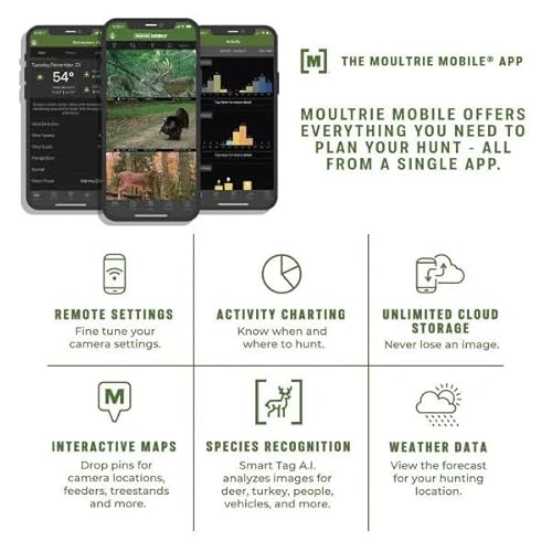 Moultrie Edge Pro Cellular Trail Camera - Auto Connect, Nationwide Coverage, False Trigger Elimination Tech,1080p Video with HD Audio, 100ft Detection Range