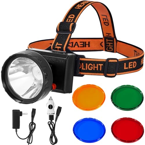 Dimmable LED Headlamp for Hunting Coon Coyotes Hog Camping 200 Lumens Rechargeable