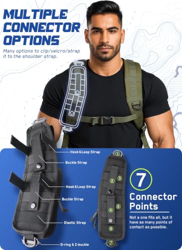 WYNEX Molle Backpack Pouch Left Black Tactical Gear Accessory