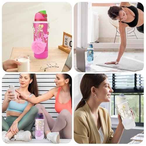 6Pcs Cup Accessories Set for Owala Water Bottle 24oz, 1Pcs Water Bottle Handle Strap, 1Pcs Siliocne Cup Boot, 3Pcs Charms for Owala Kids, Owala Coffee Tumbler, Owala FreeSip-Blue