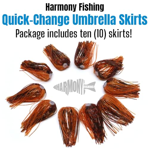 Quick Change Fishing Umbrella Skirts White/Chartreuse Pack of 10