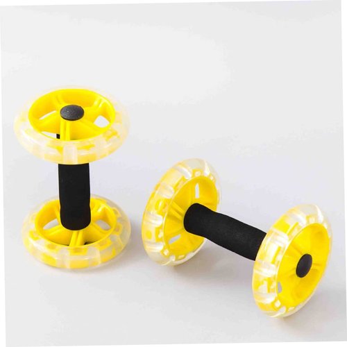 Kisangel Exercise Ab Roller Wheel Tummy Weight Equipment Abdominal Roller Hand Weights Dumbbell for Yellow Fitness Device