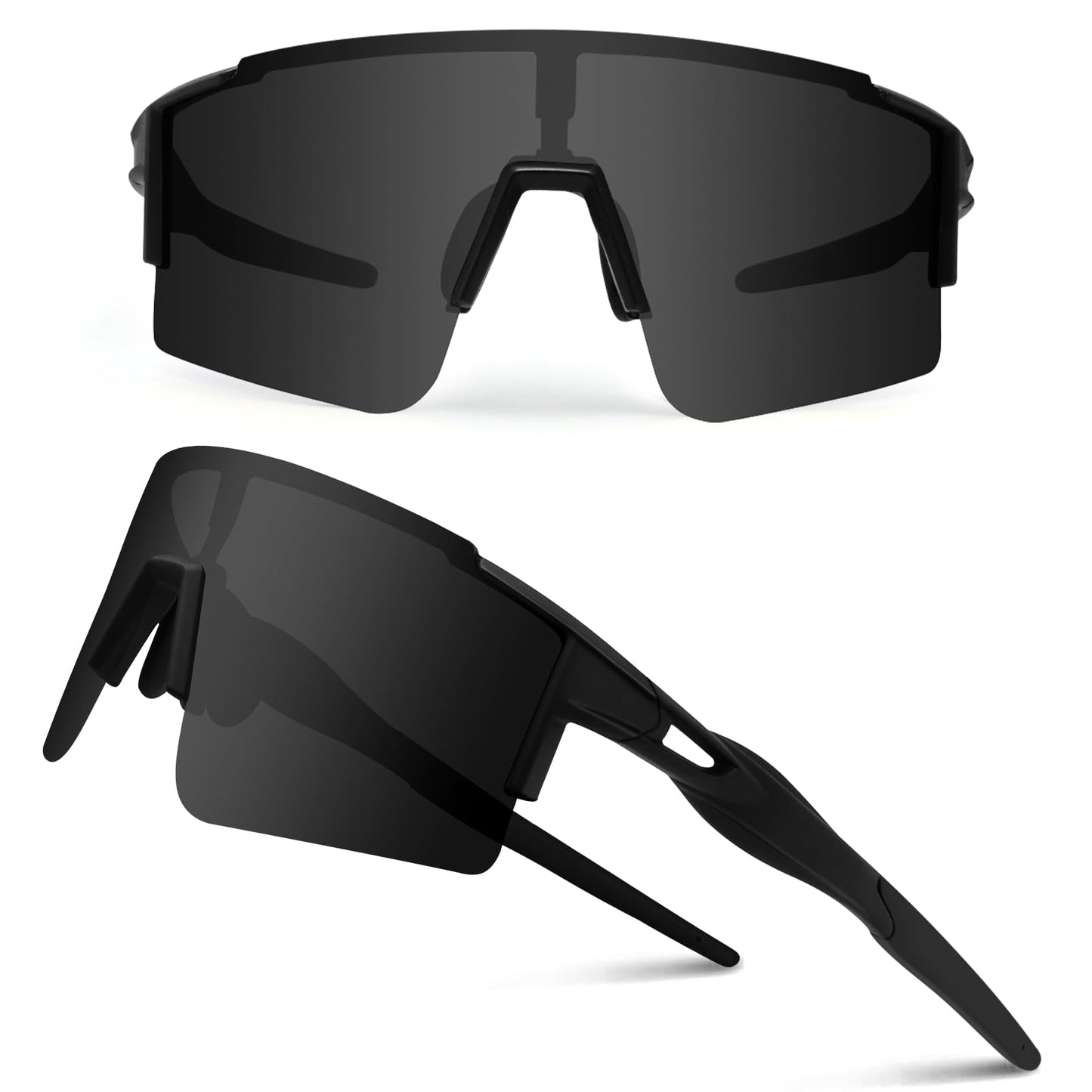 Ukoly Cycling Sunglasses for Men Women with 3 Interchangeable Lenses, Polarized Sports Sunglasses, Baseball glasses (GREY-1 Lens)