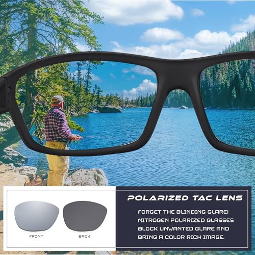 Polarized Wrap Around Sports Sunglasses UV400 Protection Matte Black Silver Mirror