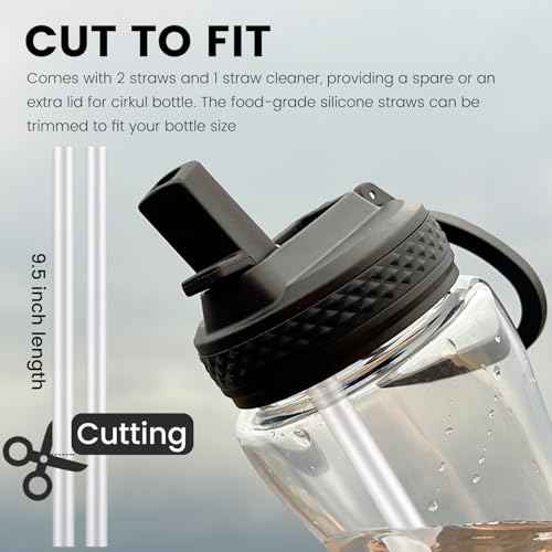MIMORE Replacement Lid for Cirkul Water Bottle - 2 Pack Straw Lid Compatible with Cirkul Lid 12 oz - 64 oz Bottle - Leak Proof Straw Cut to Fit