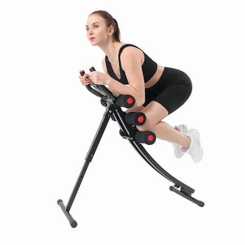 Fitlaya Fitness Core & Abdominal Trainers AB Workout Machine Home Gym Strength Training Ab Cruncher Foldable Fitness Equipment (red01)