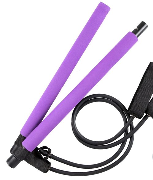Serenily Pilates Bar Kit with Resistance Bands - At Home Workout Equipment Resistance Bands with Bar Pilates Kit Multifunctional Pilates Bar for Women & Men Portable Exercise Bar for Gym, Home Fitness