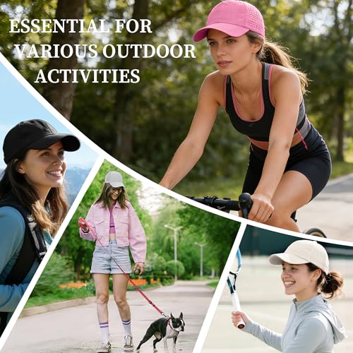 Women's UPF 50+ Waterproof Baseball Cap with Ponytail Hole - Black
