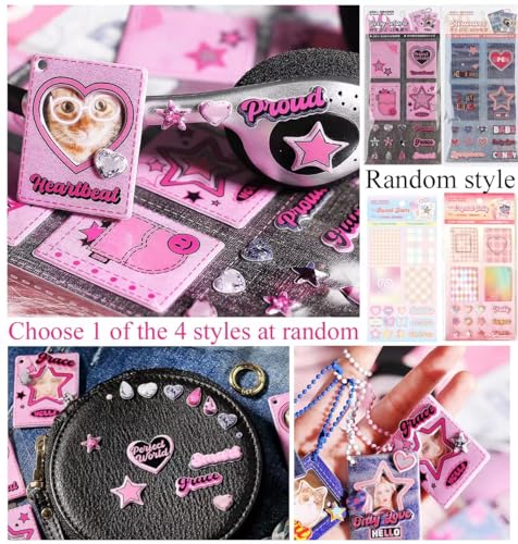 Kpop Photocard Holder Keychain Toploaders with Gift Sets, Holographic Card Sleeves & Stickers - Star II Variation
