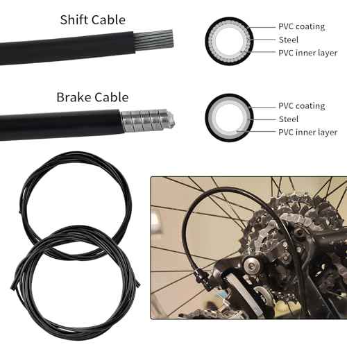 MuHize Bike Brake Cable Kit - Upgraded 87 PCS Brake Lines Contain Stainless Steel Wire Cutter & Shifter Cables with Housing for Mountain/Road Bikes