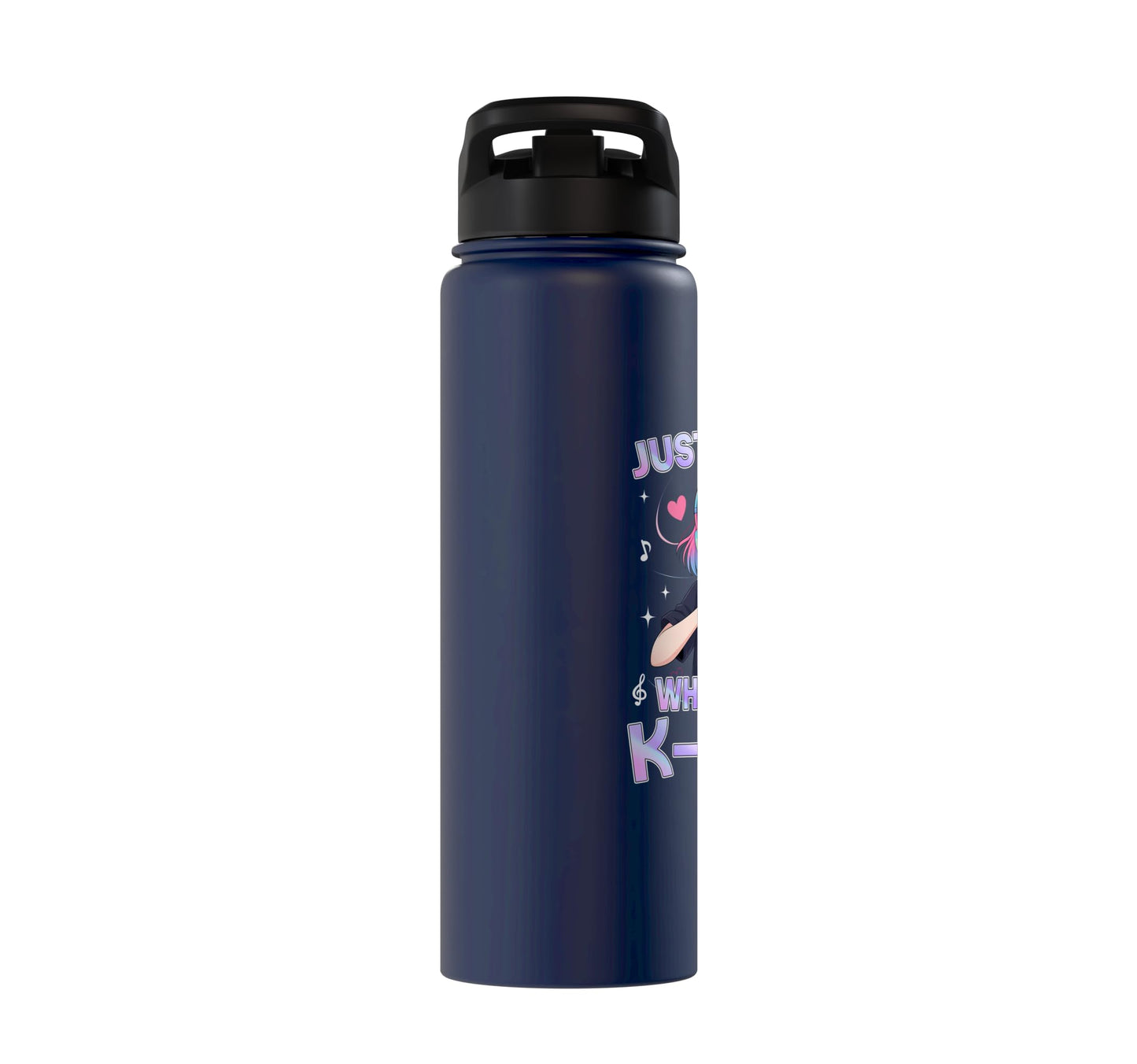 Just A Girl Who Loves K-Pop Cute Anime Kawaii Music Kpop Stainless Steel Insulated Water Bottle
