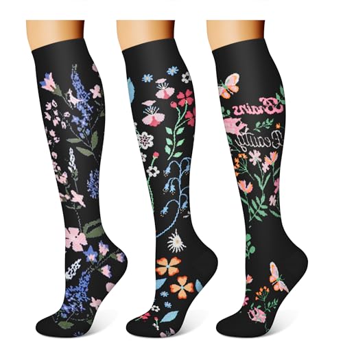 WITHYOU Compression Socks for Men & Women - 15-20 mmHg Support, Black Large-X-Large