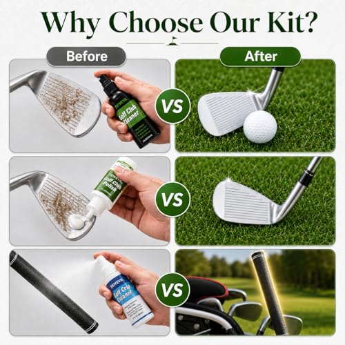 Pro Golf Club Care Kit - Rust, Scratch Remover, Grip Cleaner & Towel