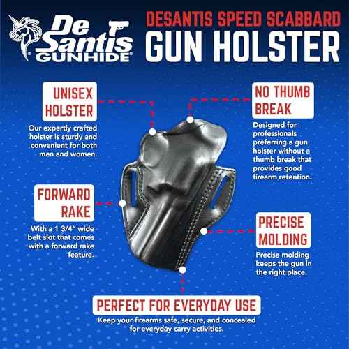DeSantis Speed Scabbard Gun Holster, Fits S&W GOVERNOR 2-3/4" Guns, Unisex Holster, Left-Hand Draw, Black
