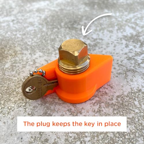 Boat Drainplug Reminder and Wrench Keychain - Orange