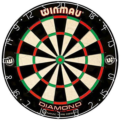 WINMAU Diamond Plus Dart Board Range - Diamond Plus Dartboard, Surround Sets and Cabinet Sets with Darts and Accessories