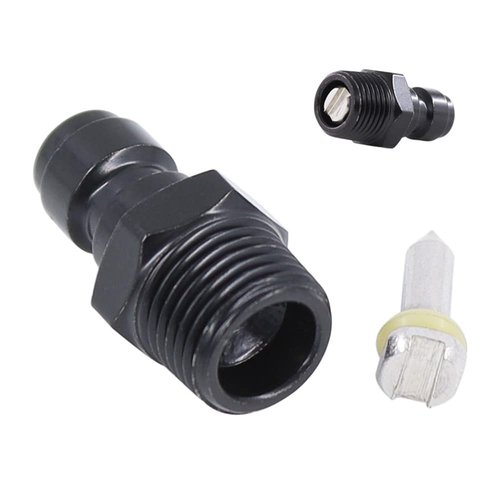 HMKUGO 8mm Quick-Disconnect Plug Adapter, 1/8" NPT Male Thread, Foster PCP Airsoft Adapter Fittings, Black Zinc Plated Copper