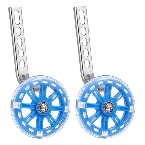 training wheels Auxiliary wheel bicycle with light -emitting wheel children's car flash adjustment 16/20 bicycle accessories Kids bike training wheels (Blue 12-20 universal)