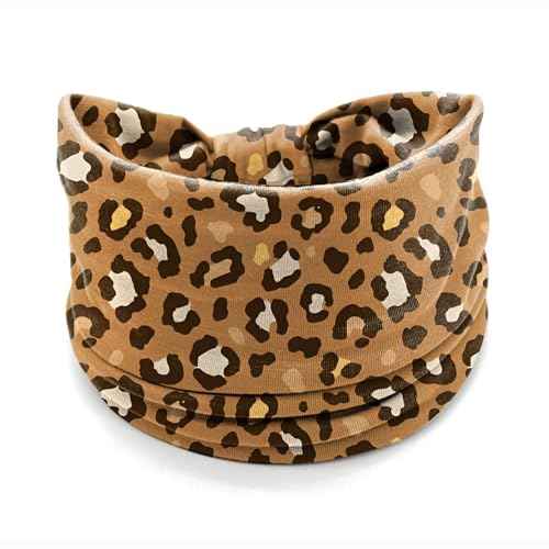 winthrop Leopard Print Headbands for Women ? 4 Pack Wide Stretchy Turban Hair Bands, Fashion Animal Print Head Wraps for Workout, Makeup, Casual & Street Style