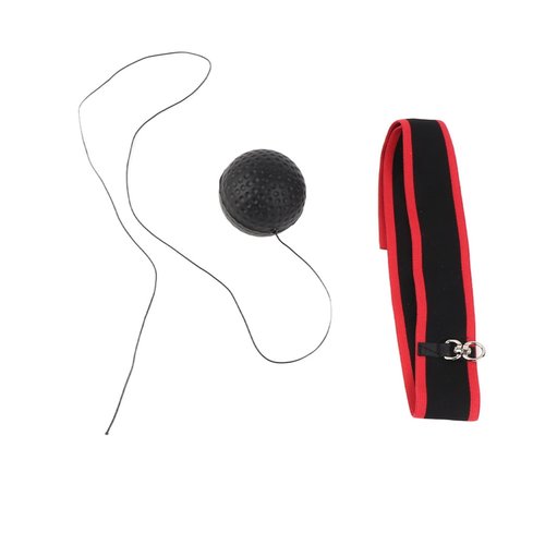 Boxing Ball Headband, Boxing Training Equipment with Adjustable Strap, Hand Eye Coordination Training | Ball | Box Bollen | Boxing Gear for Proficiency Improvement (Black)
