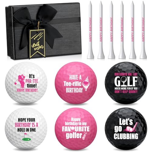 Female Birthday Themed Golf Ball Gift Set with Tee - Funny Golf Accessories