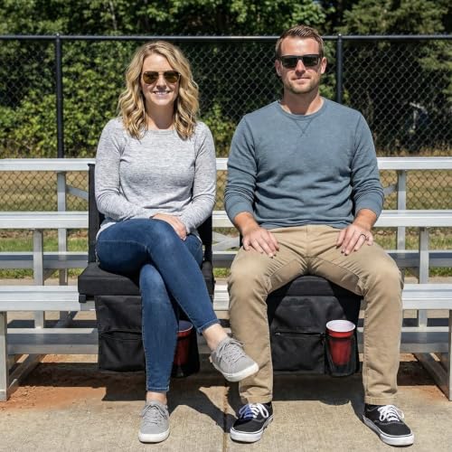 Sport Beats Stadium Seat with Back Support, Folding Bleacher Chair - Navy Blue, 1
