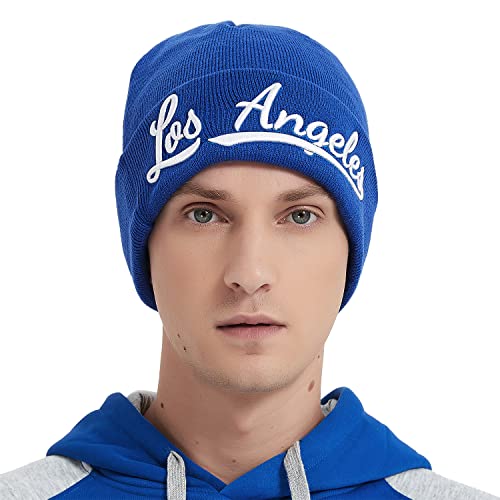 City Team 3D Embroidery Classic Cuffed Knit Hat Beanie Toque Skull Cap