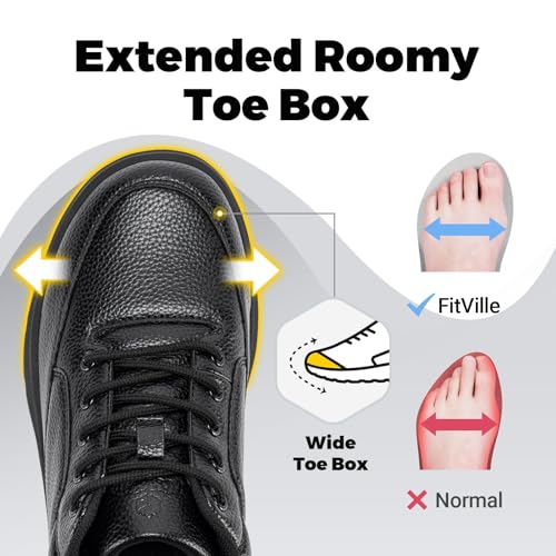 Men's Wide Oxford Dress Shoes - Casual Business Sneakers 11.5X Wide Black