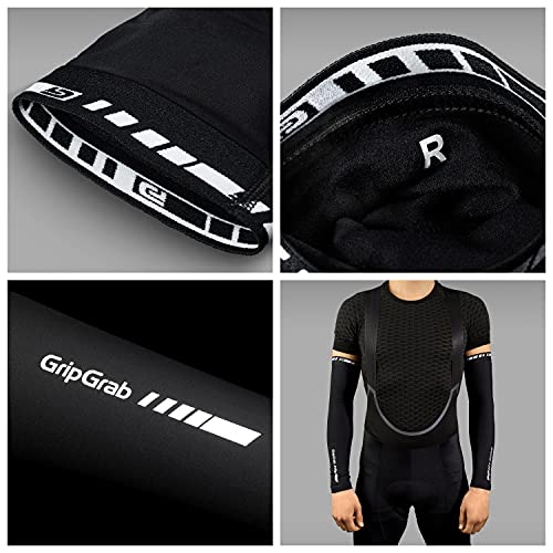 GripGrab Spring Autumn Cycling Arm Warmers Light Breathable Sleeves - Medium Black