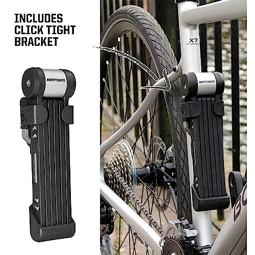 Kryptonite Kryptolok 610 S Folding Bike Lock, Compact Lightweight High Security Anti-Theft Foldable Bicycle Lock with 2 Keys and Mount for E-Bikes Scooter Road Mountain Bikes, 100cm (39 in),Black