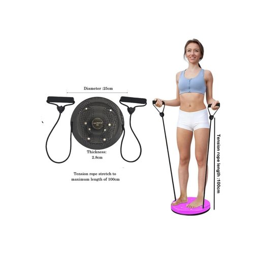 Waist Twister Machine for Women - Ab Workout Equipment with Resistance Bands, Core Training Twist Board for Slim Waist & Toning Abs, 350 lbs Weight Capacity ,Non-Slip (Black)