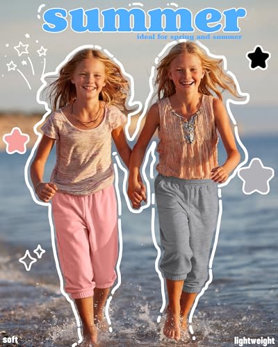 Girls' Capris Sweatpants Set - 3 Pcs Comfortable Casual Bottoms