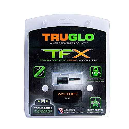 TRUGLO TFX Handgun Sight | Durable Shock-Resistant Compact Brightly Glowing Tritium & Fiber-Optic Xtreme Day/Night Sight for Handguns