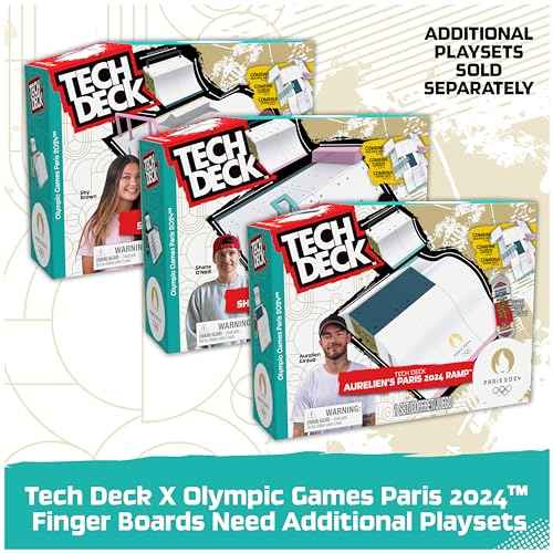 Tech Deck, Competition Legends 8-Pack Fingerboards with Collectible Cards, Olympic Games Paris 2024, Customizable Mini Skateboards, Kids Toys for Ages 6 and up