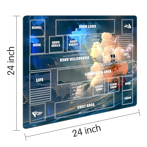 One Piece Card Game Playmat for Two Players 24x24 Inches with 4-Pocket Binder Set - Variation 3